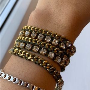 Green and gold Chan Luu wrap bracelet